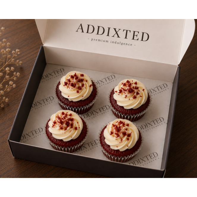 ADDIXTED MINI RED VELVET CUPCAKES 4PCS