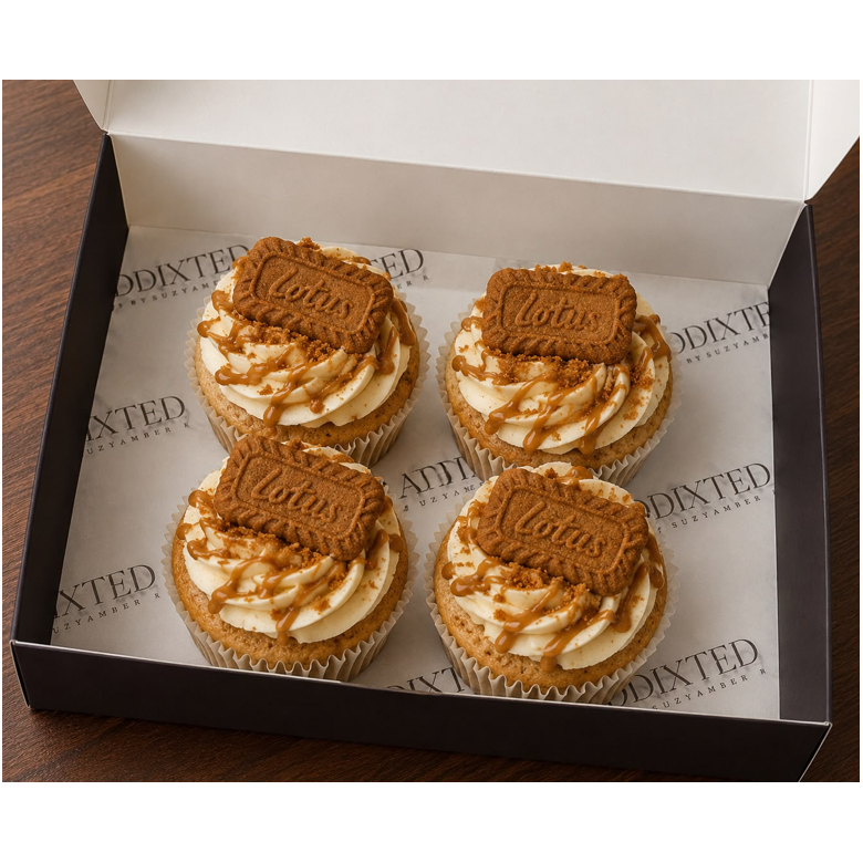 ADDIXTED MINI VANILLA BISCOFF CUPCAKES 4PCS
