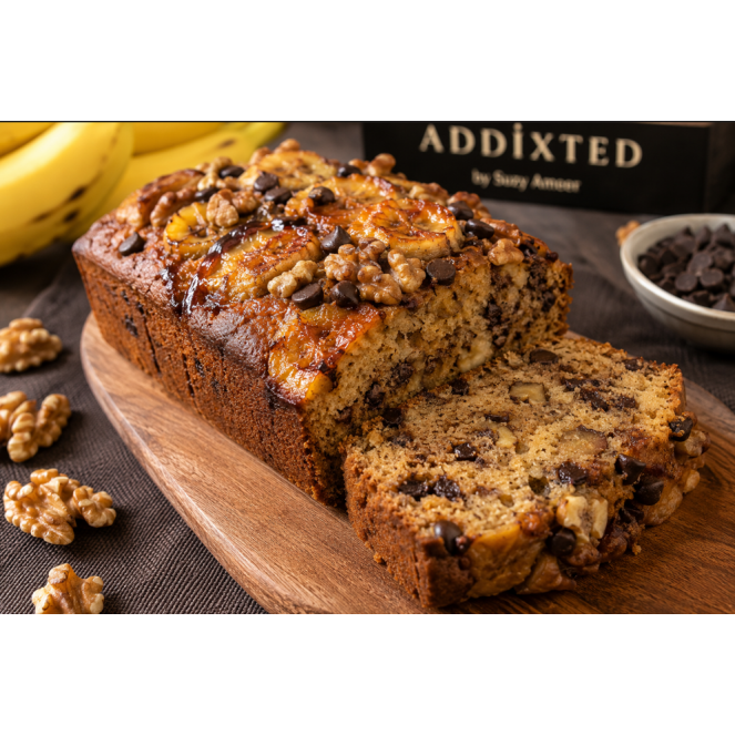 CARAMELISED BANANA WALNUT CHOCOLATE CHIP LOAF