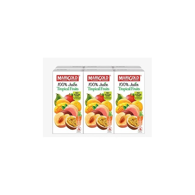 MARIGOLD 100% JUICE TROPICAL FRUITS 200MLX6