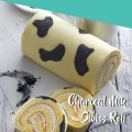 Charcoal Milk Swiss Roll