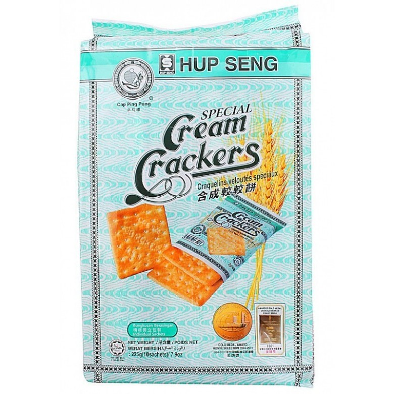 HUP SENG SPECIAL CREAM CRACKERS 10 SACHETS 225G