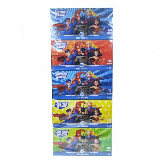 Justice League Soft Tissue 170 Sheets 5 Boxes