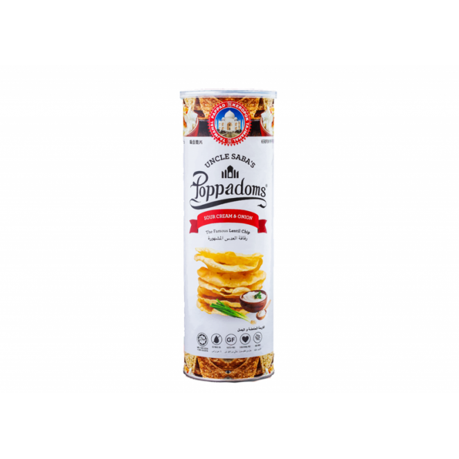 Uncle Saba's Poppadoms Sour Cream & Onion 70g