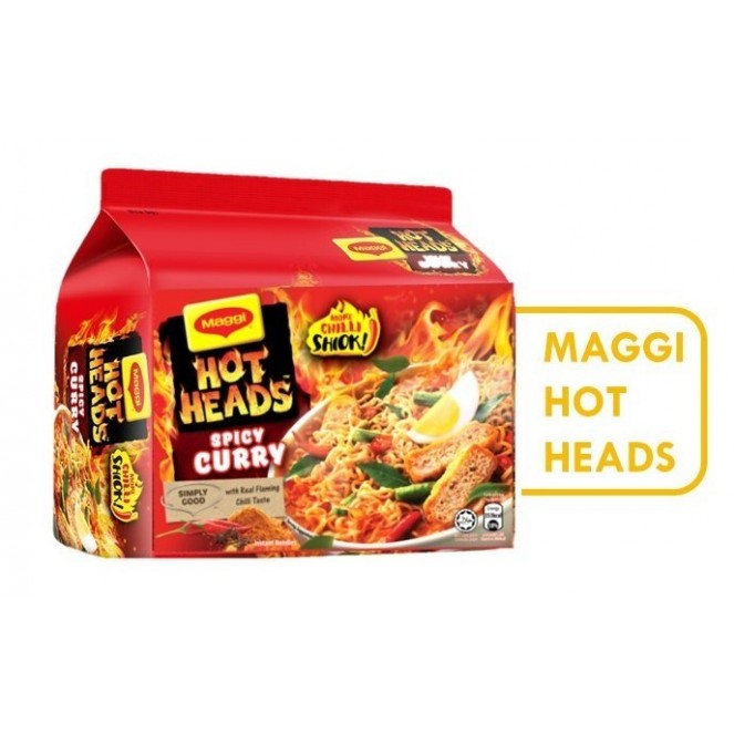 Maggi Hot Heads Spicy Curry (5x79g)