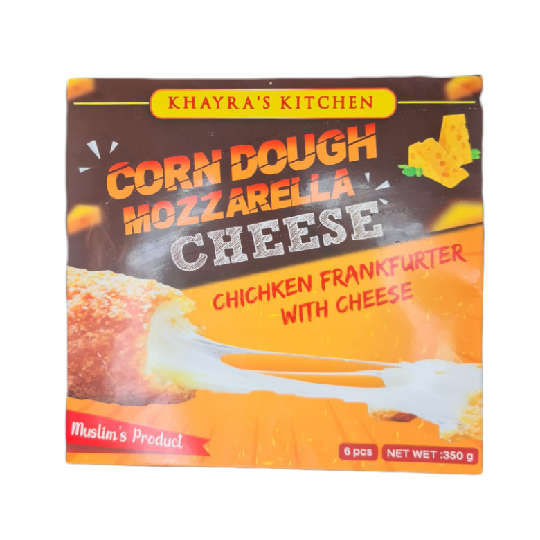 Khayra's Kitchen Corn Dough Mozarella Cheese Chicken Frankfurter With Cheese 350g