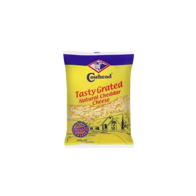 COWHEAD TASTY GRATED NATURAL CHEDDAR CHEESE 250G