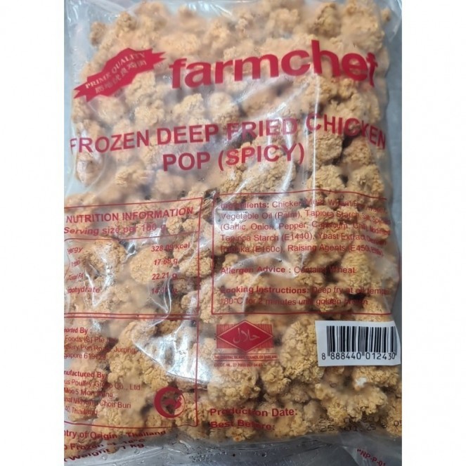 FARMCHEF CHICKEN POPCORN SPICY 1KG