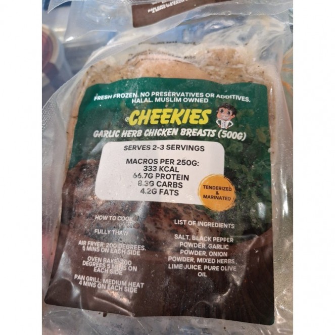 Cheekies Garlic Herbs Chicken Breasts (500g)