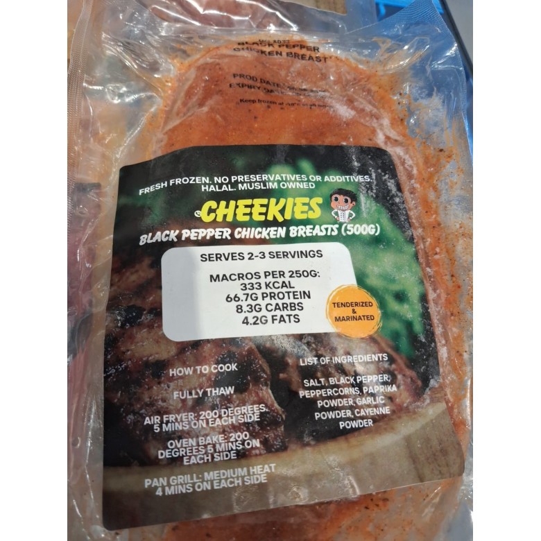Cheekies Black Pepper Chicken Breasts (500g)