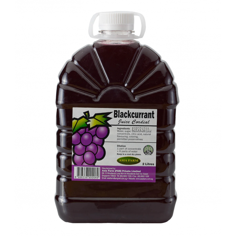 Asia Farm Blackcurrant Juice Cordial 2L
