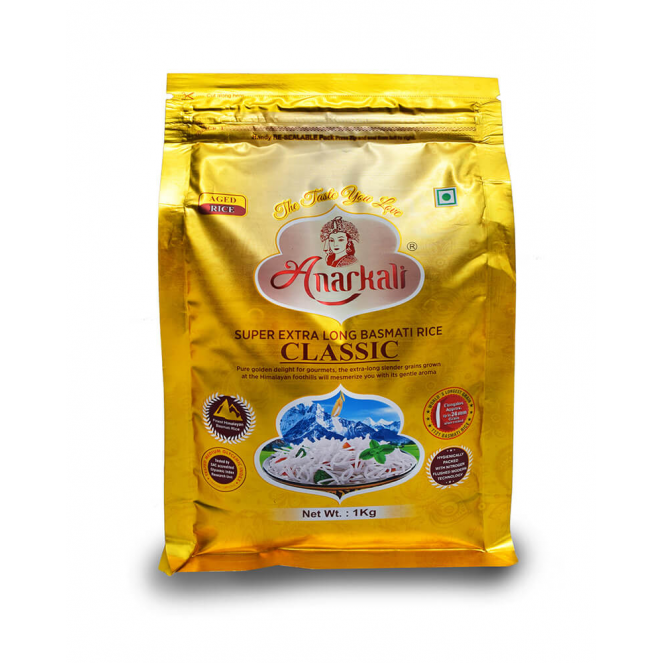 ANARKALI SUPER EXTRA LONG BASMATI RICE CLASSIC 1KG