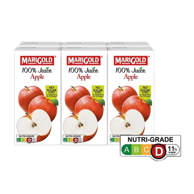 MARIGOLD 100% JUICE APPLE 200MLX6