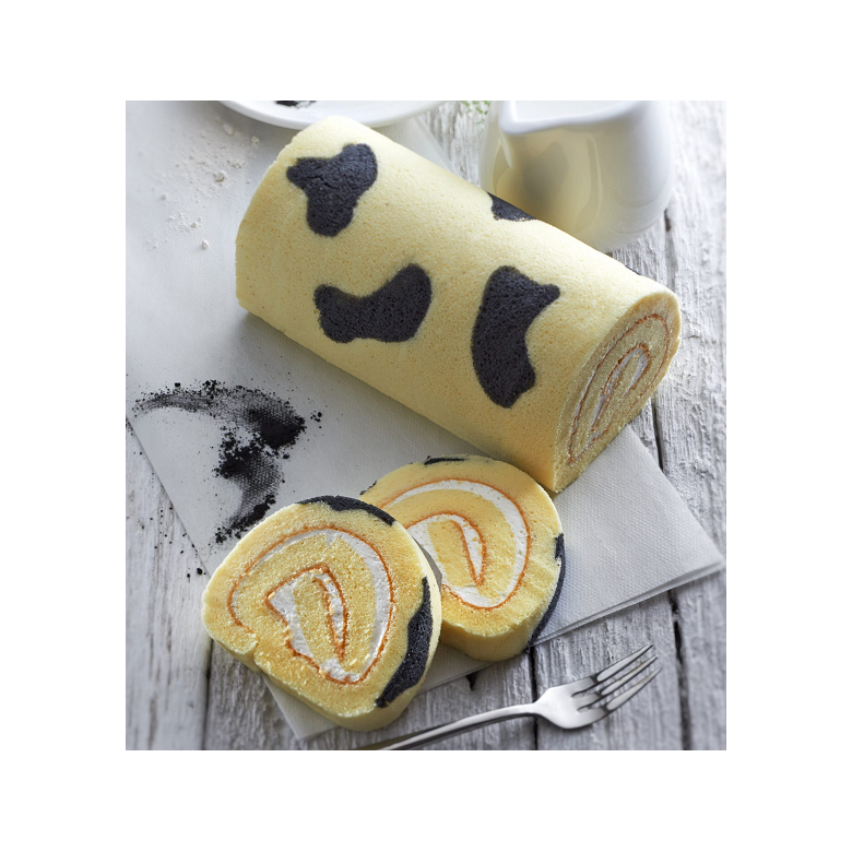 Charcoal Milk Swiss Roll