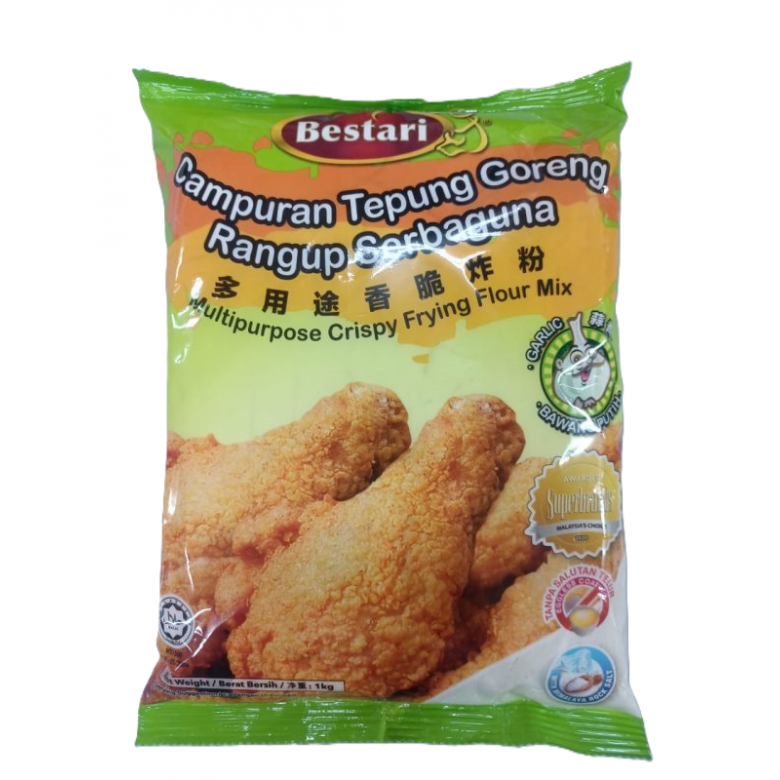 Bestari Campuran Tepung Goreng Rangup Serbaguna Garlic 1kg