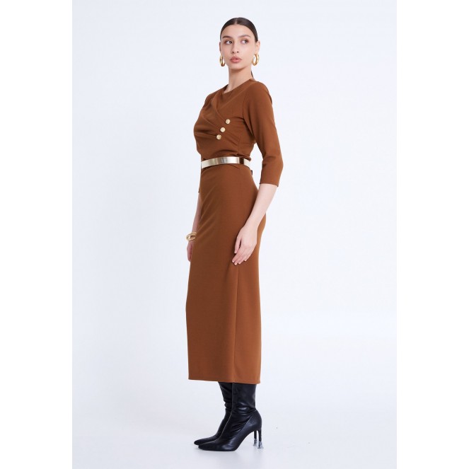 MARSHANDA MIDI COLUMN DRESS
