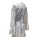 ESME WHITE EMBROIDERED MIDI DRESS