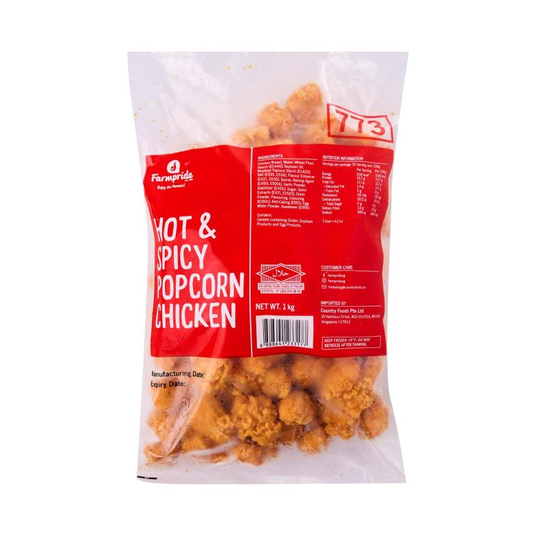 Farmpride Hot & Spicy Popcorn Chicken 1kg
