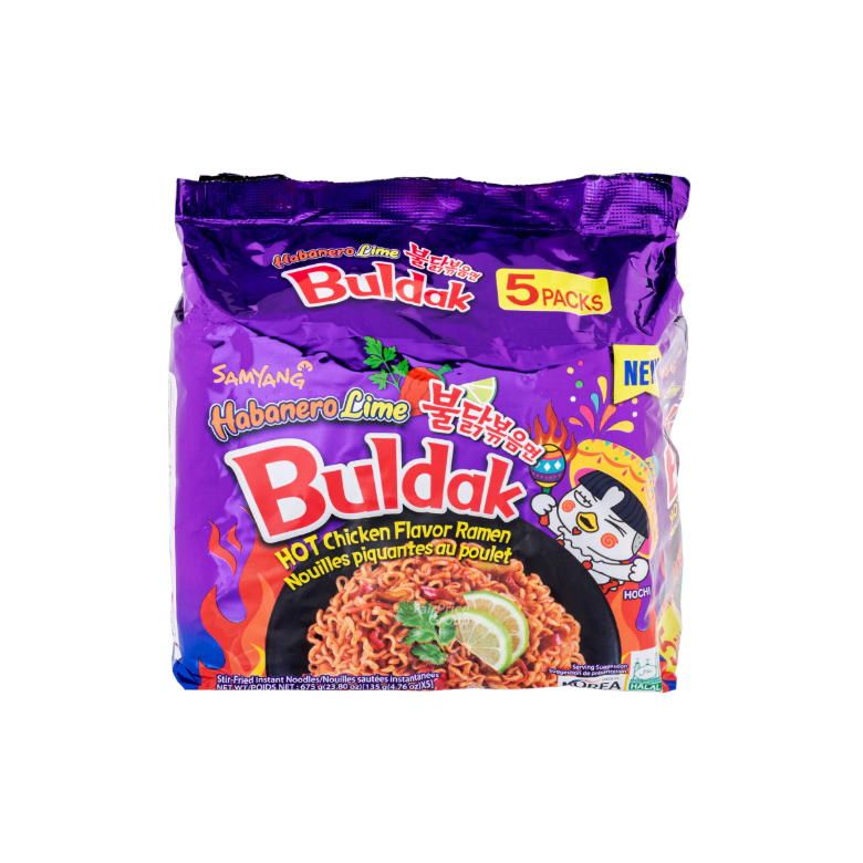 SAMYANG HOT CHICKEN FLAVOR RAMEN HABANERO LIME 130GX5