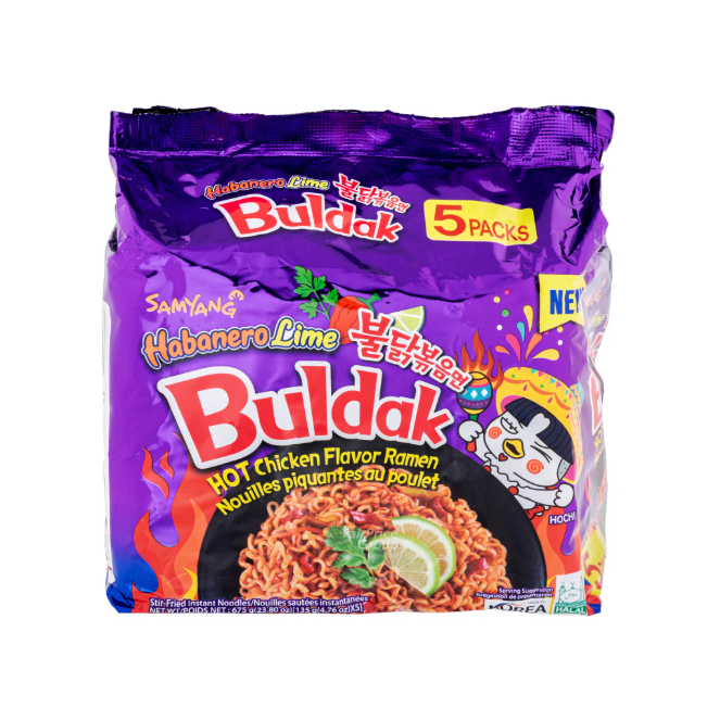 SAMYANG HOT CHICKEN FLAVOR RAMEN HABANERO LIME 130GX5